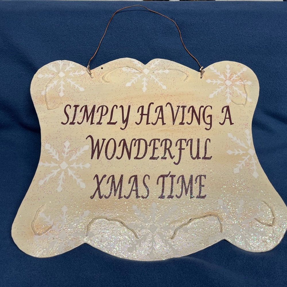 Holiday Wall Sign with Snowflake Design